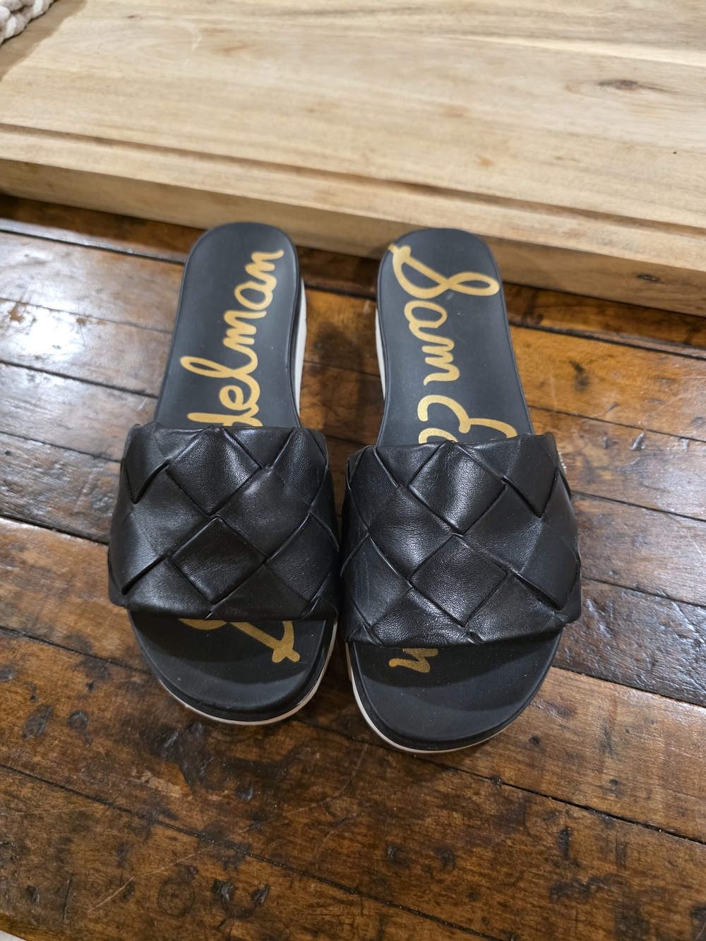 Sam Edelman Black Braided Slide Sandals